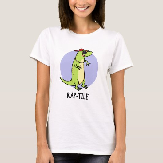 Rap-tegel Funny Reptile Lizard Pun T-shirt (Voorkant)
