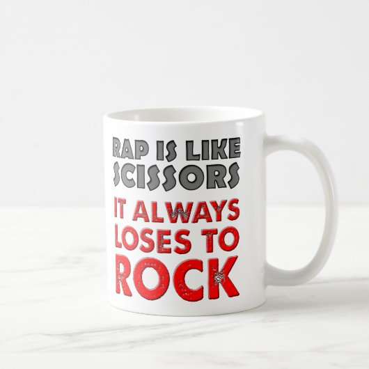 Rap Versus Rock Paper Scissors Funny Mug Koffiemok (Rechts)