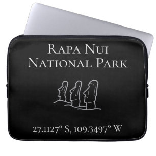 Rapa Nui Latitude & Lengtegraad Laptop Sleeve