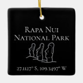 Rapa Nui Latitude & Lengtegraad op maat Keramisch Ornament (Voorkant)