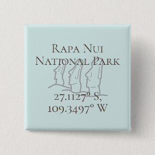 Rapa Nui Latitude & Lengtegraad Vierkante Button 5,1 Cm