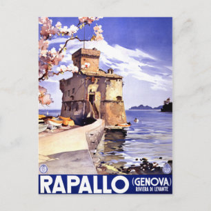 Rapallo Genova Italië Poster voor reizen Briefkaart