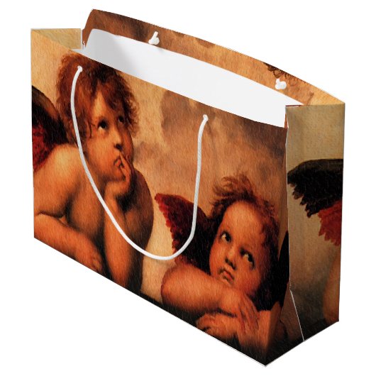 Raphael Angelic Cherub Art Large Cadeautasje (Achterkant Gekanteld)