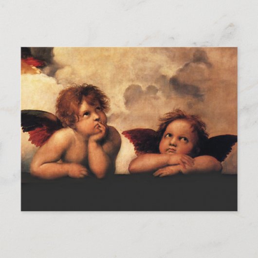 Raphael Cherubs Sistine Madonna 2 Angels Briefkaart (Voorkant)