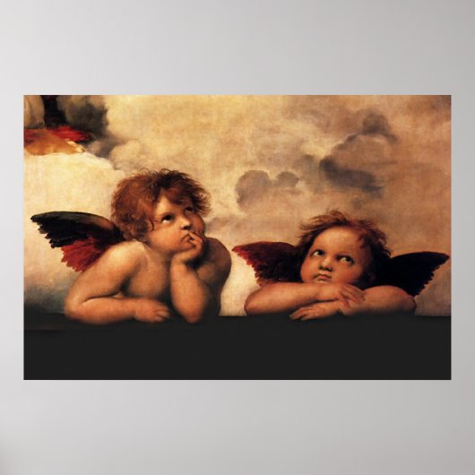 Raphael Cherubs Sistine Madonna 2 Angels Poster (Voorkant)
