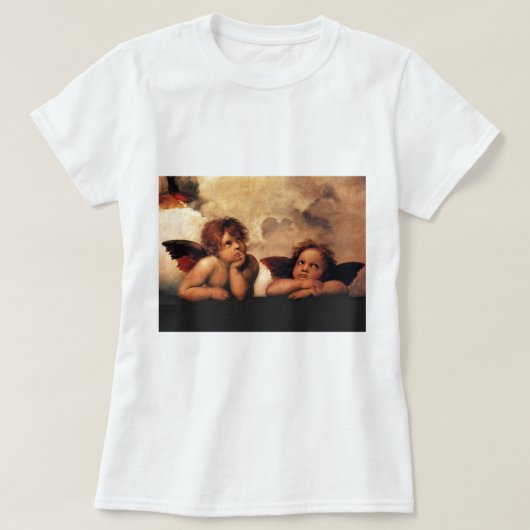 Raphael Cherubs Sistine Madonna 2 Angels T-shirt (Design voorkant)