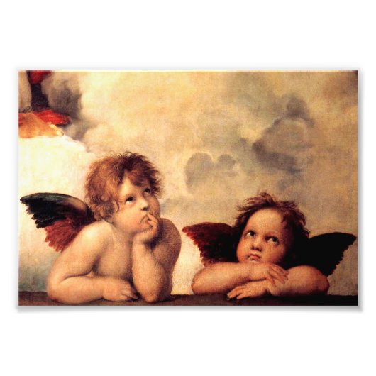 Raphael Cherubs Sistine Madonna Foto afdrukken Afdruk (Voorkant)