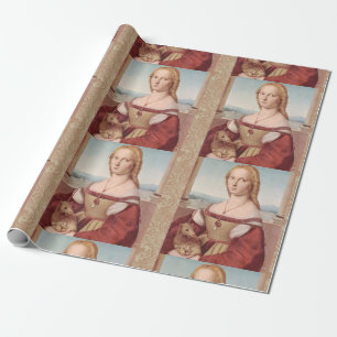 Raphael Dame en de Eenhoorn Klassieke fijne kunst Cadeaupapier