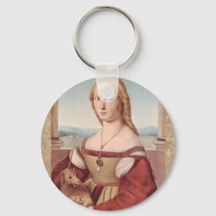 Raphael Dame en de Eenhoorn Klassieke fijne kunst Sleutelhanger