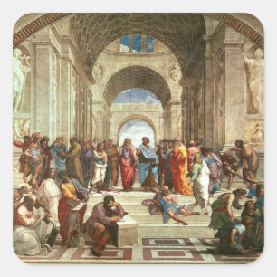Raphael - De School van Athene Vierkante Sticker