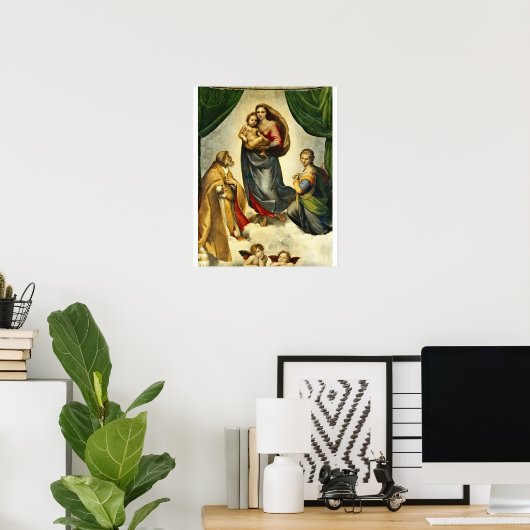 Raphael - De Sistine Madonna Poster (Thuiskantoor)