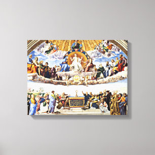 Raphael - Disputatie van het Heilige Stoel Canvas Afdruk