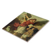 Raphael en Tobias, 1507-8 (olie op het paneel) Tegeltje (Zijkant)