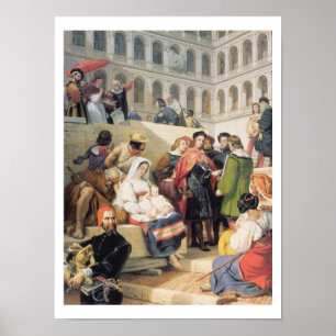 Raphaël in het Vaticaan, 1832 (olie op canvas) Poster