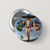 Raphael Raffaello The Mond Crucifixe Jesus Ronde Button 5,7 Cm (Voorkant /achterkant)