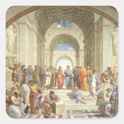 Raphael - School of Athene Vierkante Sticker (Voorkant)