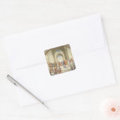 Raphael - School of Athene Vierkante Sticker (Envelop)