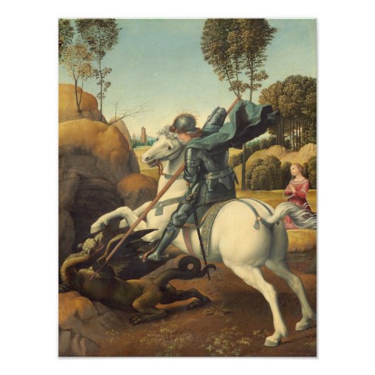 Raphael - Sint Joris en de Draak Foto Afdruk (Voorkant)