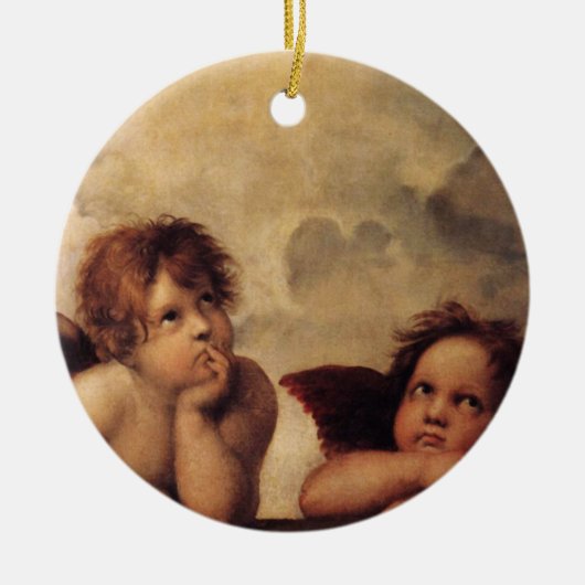 Raphael, Sistine Cherub Keramisch Ornament (Voorkant)