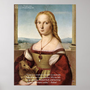Raphael vrouw met Unicorn & Raphael Quote Poste Poster