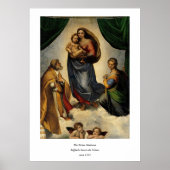 Raphaëls klassieke "Sistine Madonna" (circa 1513) Poster (Voorkant)