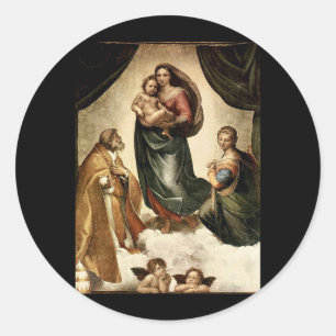 Raphaëls klassieke "Sistine Madonna" (circa 1513) Ronde Sticker