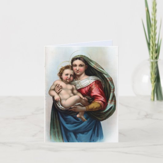 Raphael's Madonna Kerst Kaart (Voorkant)
