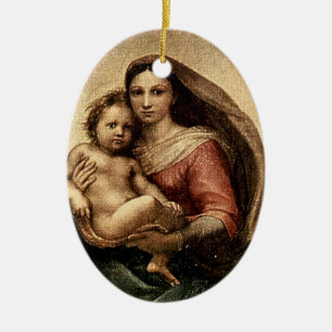 Raphaëls "Sistine Madonna" Detail (circa 1513) Keramisch Ornament