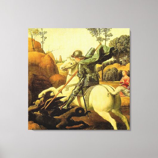 Raphaëls "St. George en de Draak" (ongeveer 1505) Canvas Afdruk (Voorkant)