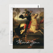 Raphael's St. George vecht de draak aan Briefkaart (Voorkant / Achterkant)