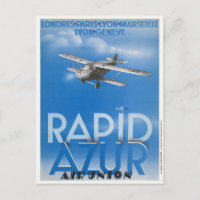 Rapid Azur France Vintage Poster 1932