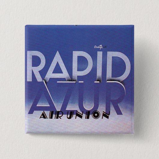 Rapid Azur Vierkante Button 5,1 Cm (Voorkant)