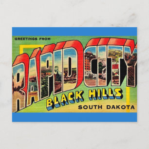 Rapid City SD Groeten Ansichtkaart Briefkaart