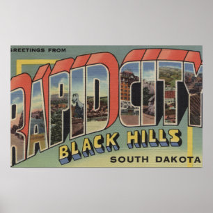 Rapid City, Zuid Dakota - Grote lettertjes Poster