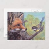 raposa e passaro briefkaart (Voorkant / Achterkant)