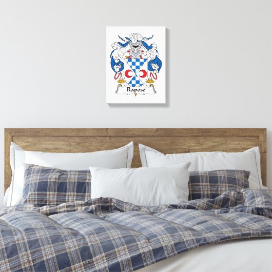 Raposo Family Crest Canvas Afdruk (Insitu (Slaapkamer))