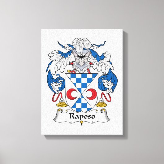 Raposo Family Crest Canvas Afdruk (Voorkant)