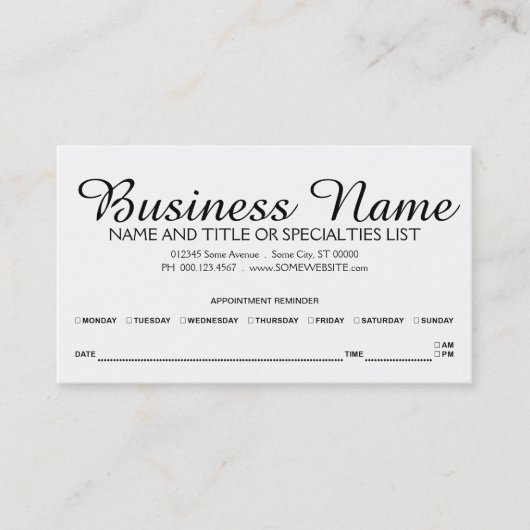 rappel de rendez-vous (Devant)