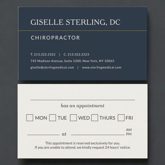 Rappel de rendez-vous au cabinet de chiropratique