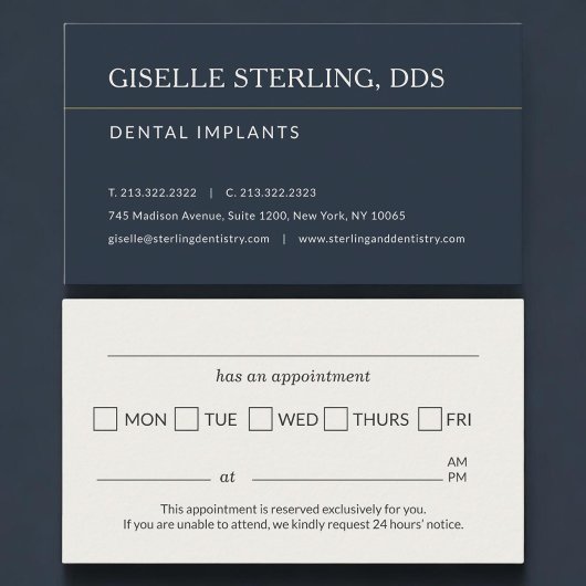 Rappel de rendez-vous au cabinet pour implants den