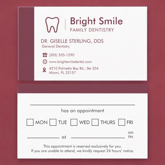 Rappel de rendez-vous chez le dentiste