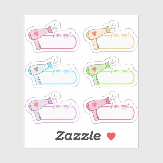 Rappel de rendez-vous coiffure étiquette vierge Bu (Feuille)