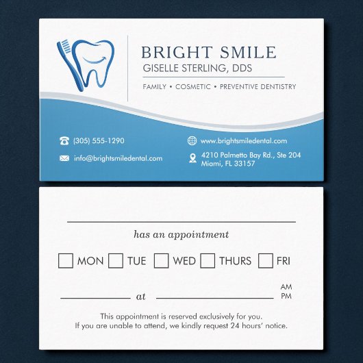 Rappel de rendez-vous de bureau de dentiste brosse
