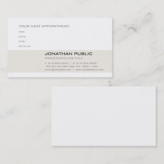 Rappel de rendez-vous de design créatif moderne (Devant / Derrière)
