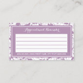 Rappel de rendez-vous de filles florales violettes (Dos)