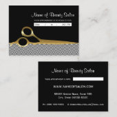 Rappel de rendez-vous de salon Black Gold Chevrons (Devant / Derrière)