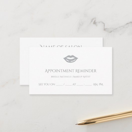 Rappel de rendez-vous de salon minimal (Devant/Arrière en situation)