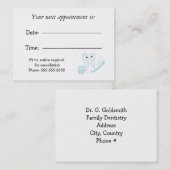 Rappel de rendez-vous dentaire (Devant / Derrière)