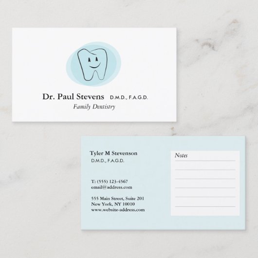 Rappel de rendez-vous dentaire pour dentiste (Devant / Derrière)