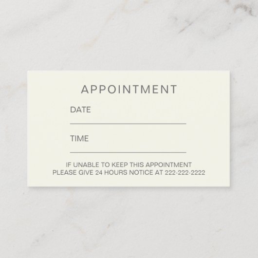 Rappel de rendez-vous dentaire professionnel (Dos)